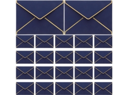 Envelopes para casamento, 50 unidades, em papel, borda dourada, aba em V