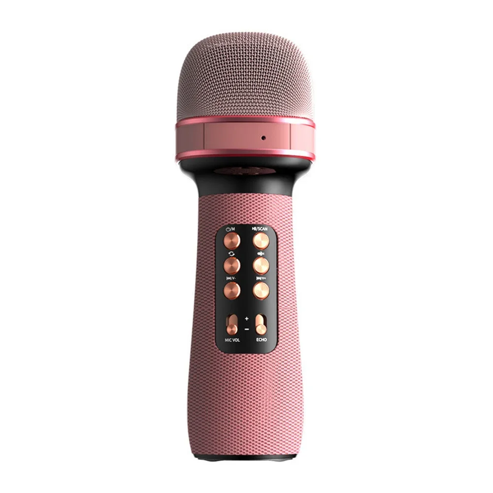 (rosa) Microfone De Mão Sem Fio Compatível Com Bluetooth Para Cantar E Tocar Música
