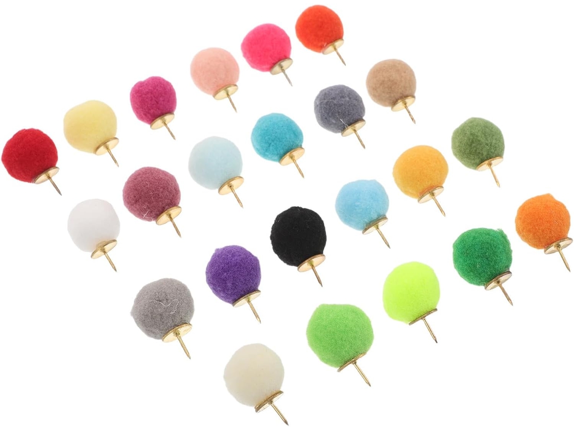 Alfinetes Decorativos Kichouse, Ideais Para Decoração E Espaço De Trabalho, 100 Unidades De Pompons Pelúcia Para Prender