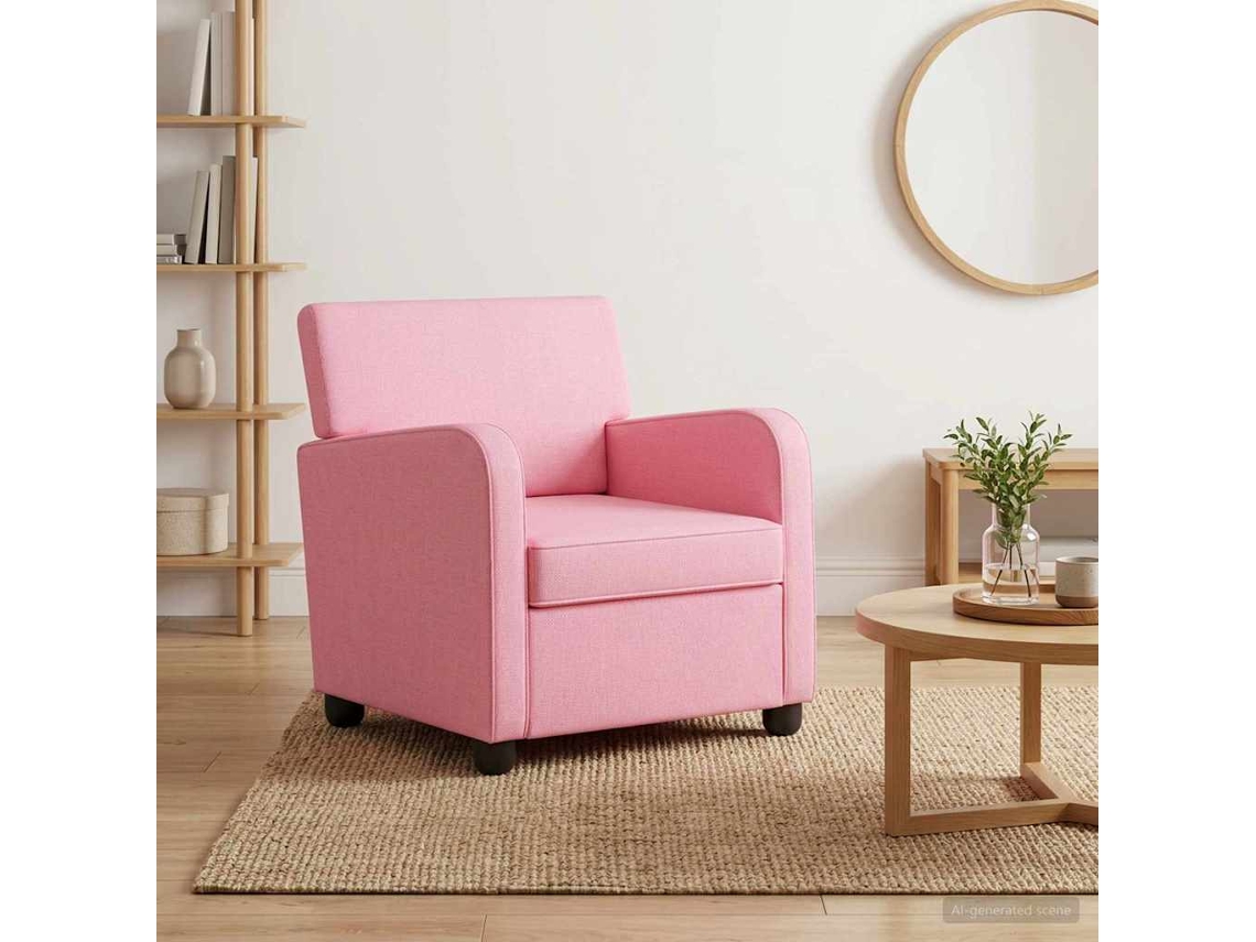 Vidaxl Poltrona Rosa Tecido