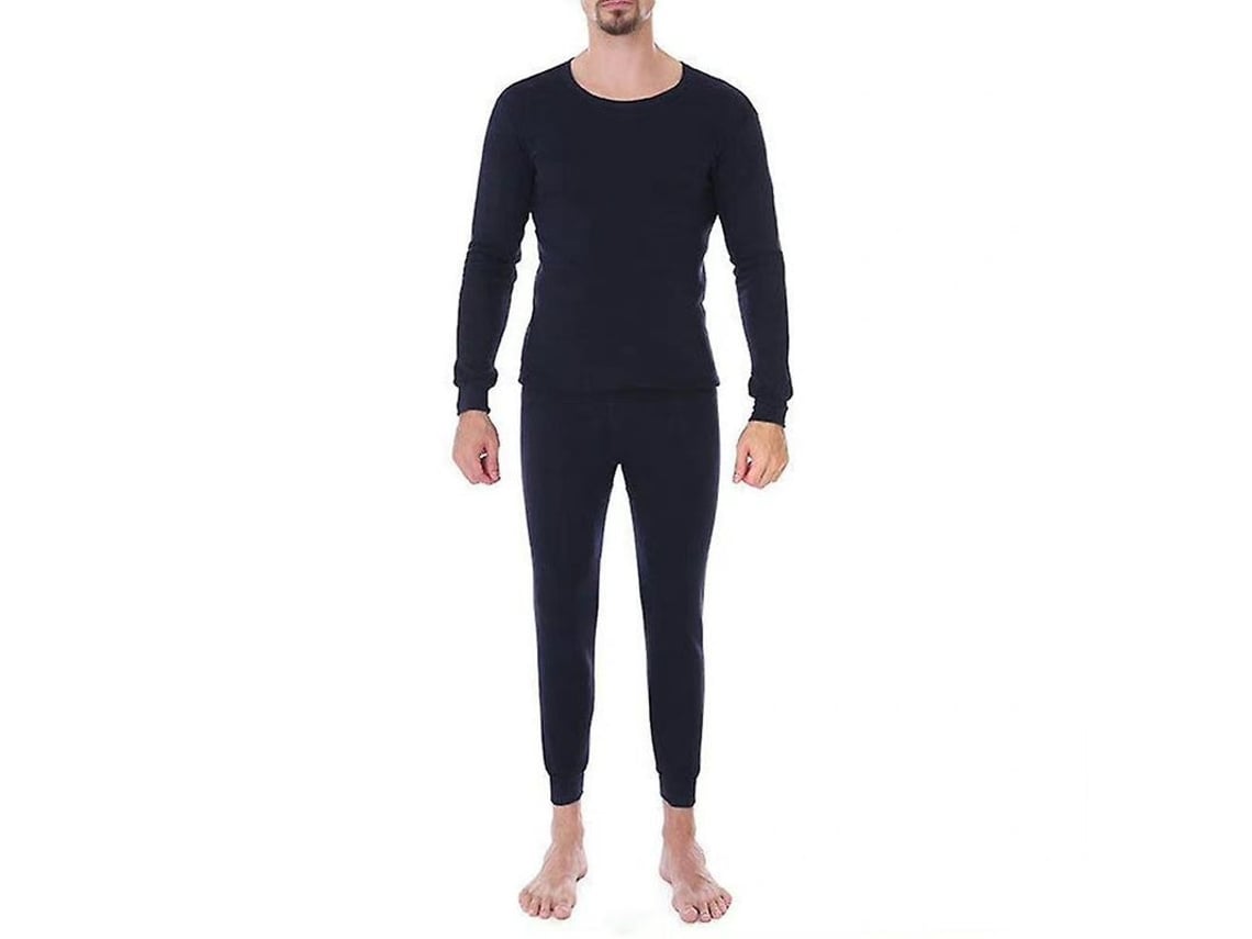 2026 conjunto Térmico de Camiseta de Manga Longa e Calças para Homem, Roupa Interior de Algodão Macio para Dormir