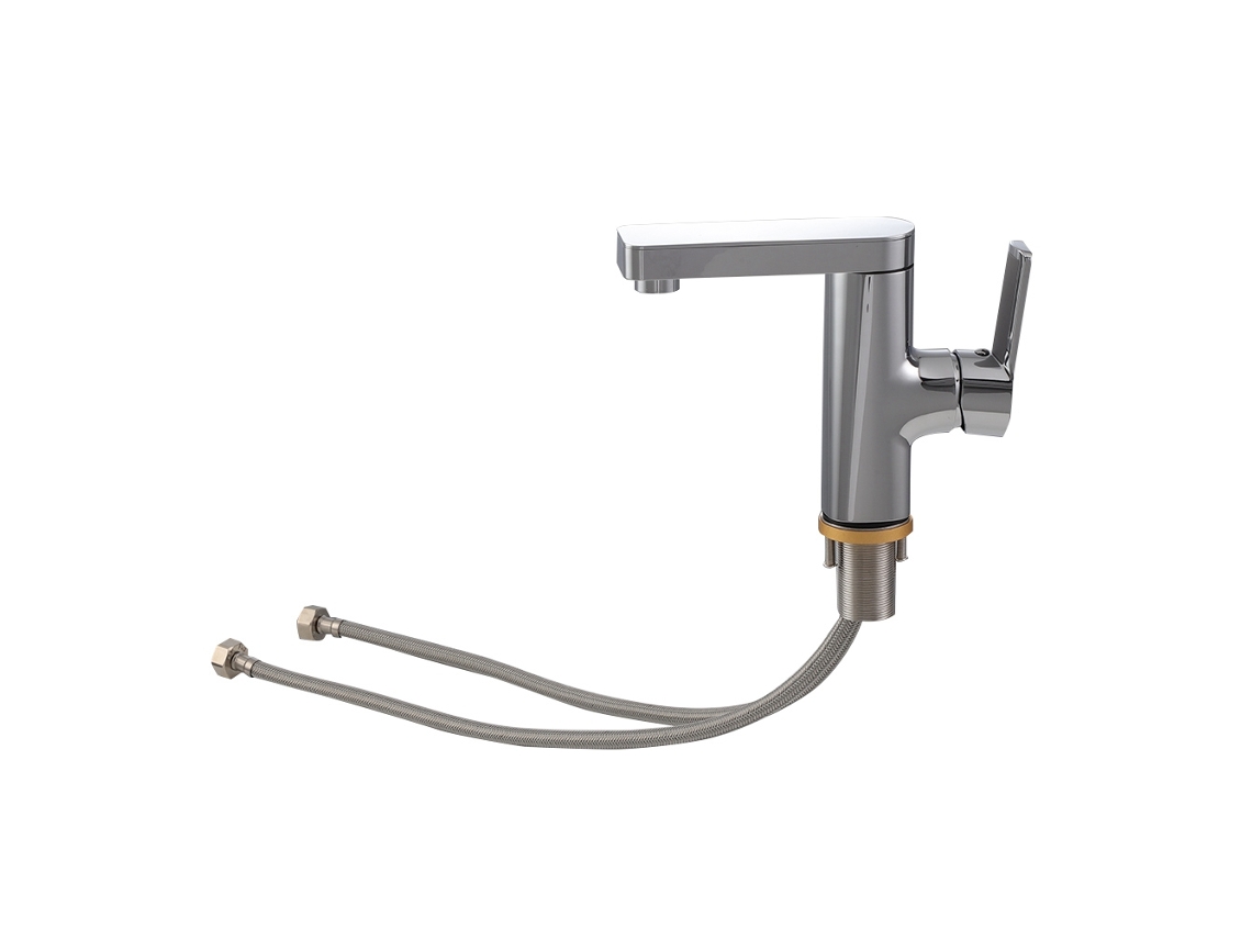 Torneira de Pia MARCA rotativa simples, com mangueira esticável, aço inox 304, G1/2