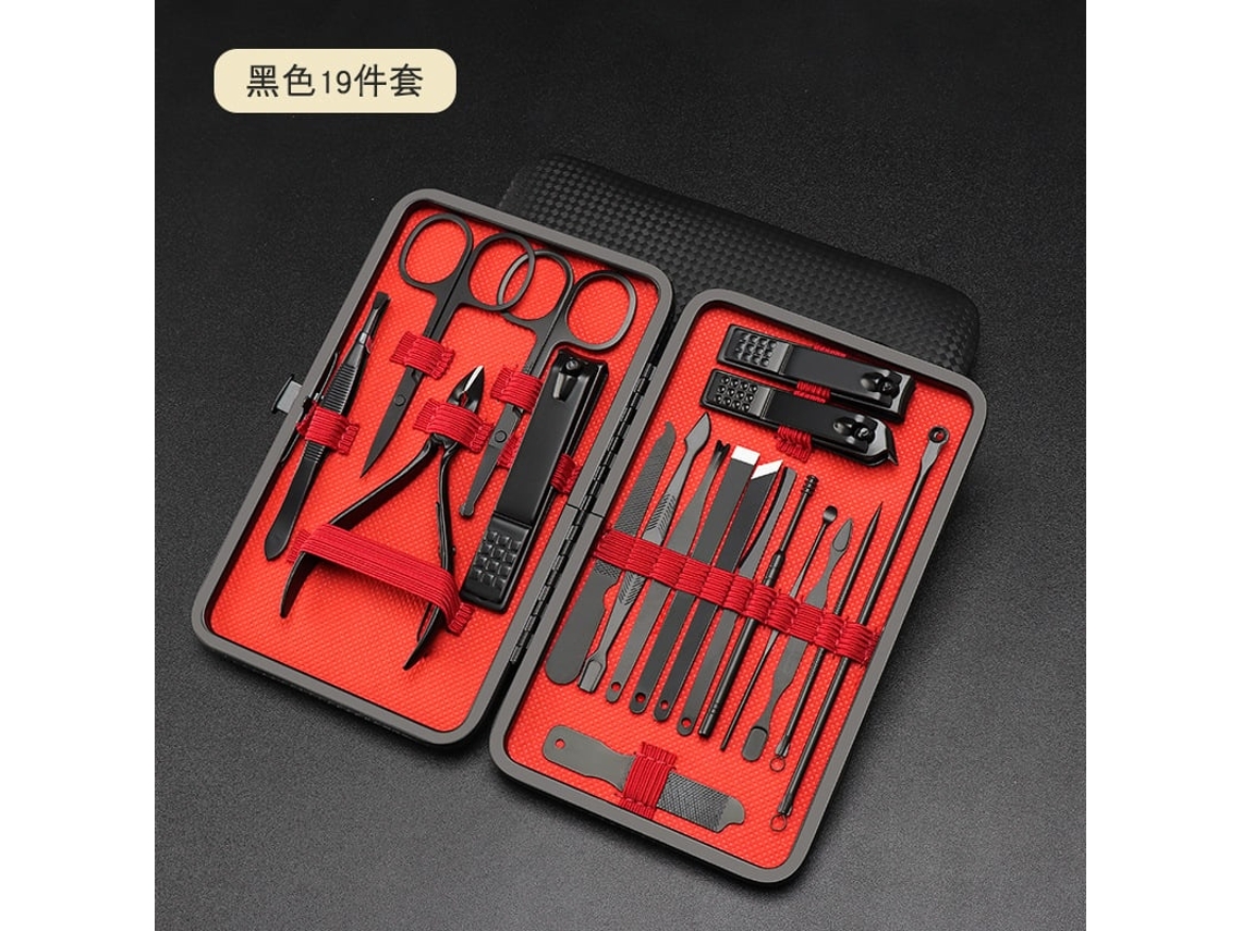 Lurelia Kit De Manicure E Pedicure 8 Peças, Em Aço Inoxidável, Cor Preto, Para Cuidados Pessoais