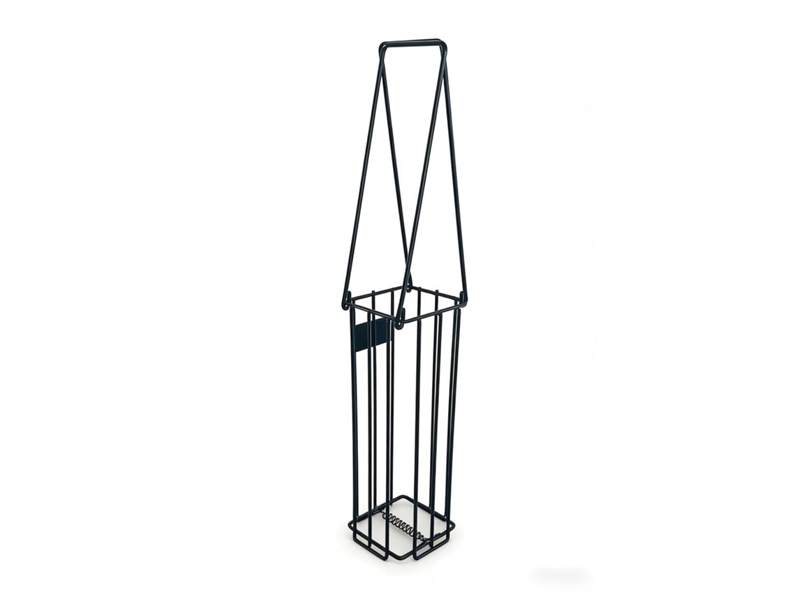 Cesto Para Bolas De Ténis Relaxdays, Alças Dobráveis, Metal, A X L X P: 40,5 X 14 X 14 Cm, Preto