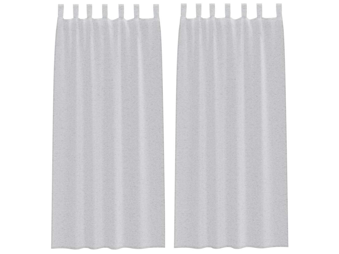 Maison Exclusive - Cortina De Voile 2 Pcs Cinzento-claro 225 X 140 Cm Poliéster