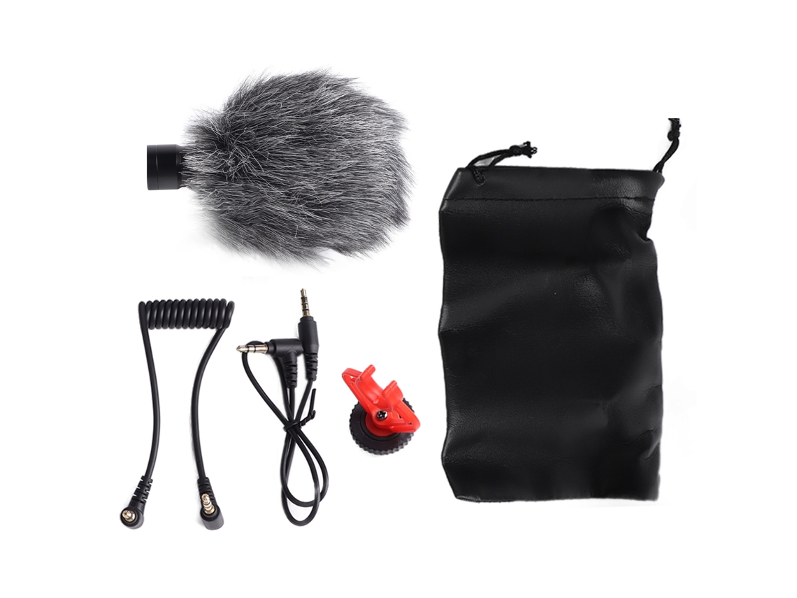 Aetheria microfone Direcional de Redução de Ruído Portátil para Câmera Slr e Smartphone com Suporte e Cabos