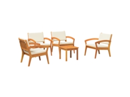 Conjunto 5 Assentos Exteriores Vidaxl Castanho Madeira De Acácia Maciça (59,5 X 70,5 X 72,5 Cm)