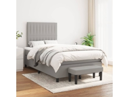 Vidaxl Cama Com Molas/colchão 120x200 Cm Tecido Cinza-claro