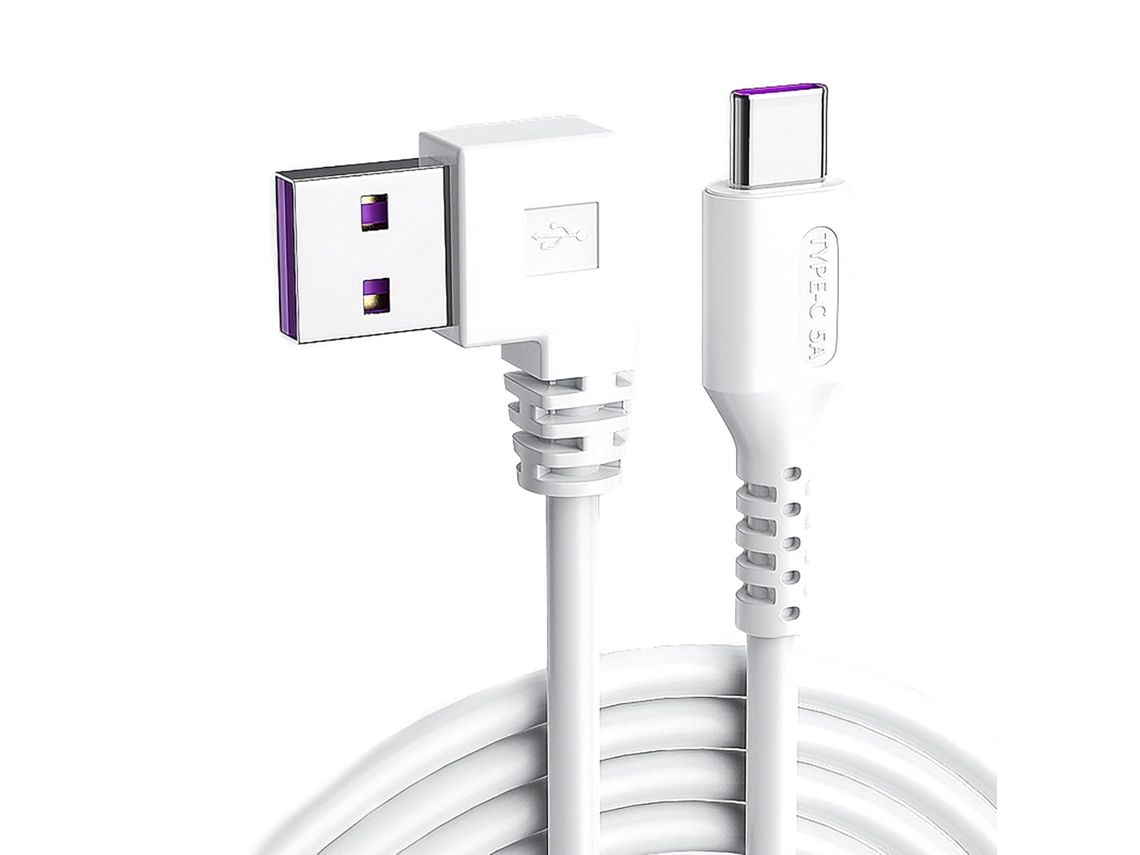 Cabo De Dados Usb Para Type-c Com Ângulo Reto 90 Graus, Carregamento