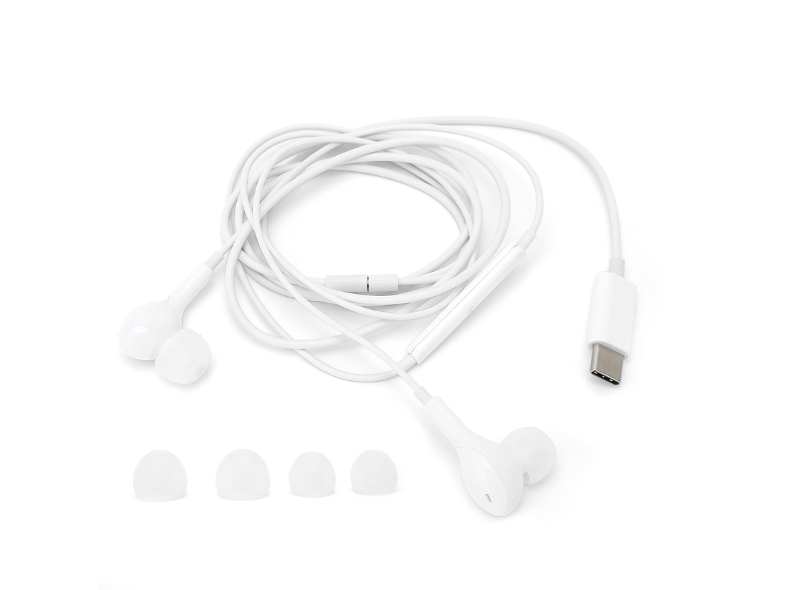 Aetheria fone de Ouvido Fio Type C com Redução de Ruído Controle de Volume Chip Digital Branco