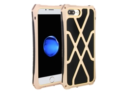 Capa de proteção três provas de metal ouro para iPhone 7 Plus EOOCOO