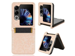 Capa De Couro Para Celular Com Compartimento Para Cartão E Textura De Favo De Mel