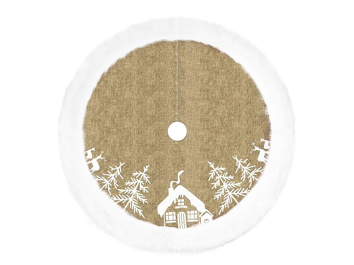 Saia Para Árvore De Natal Vosarea, Base Para Árvore De Natal, Enfeites De Natal Para Festas E Decoração De Casa, Bege. Hengjian