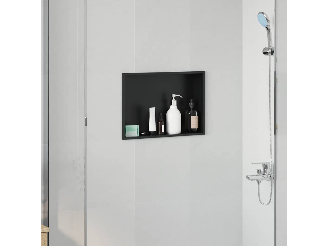 Vidaxl Nichos De Chuveiro Preto 45 X 30 X 9,5 Cm Aço Inoxidável
