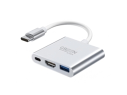 Adaptador Tipo C 3 Em 1 Com Hdmi Usb E Carregamento Rápido Para Conexão Perfeita De Dispositivos PAPRIKA