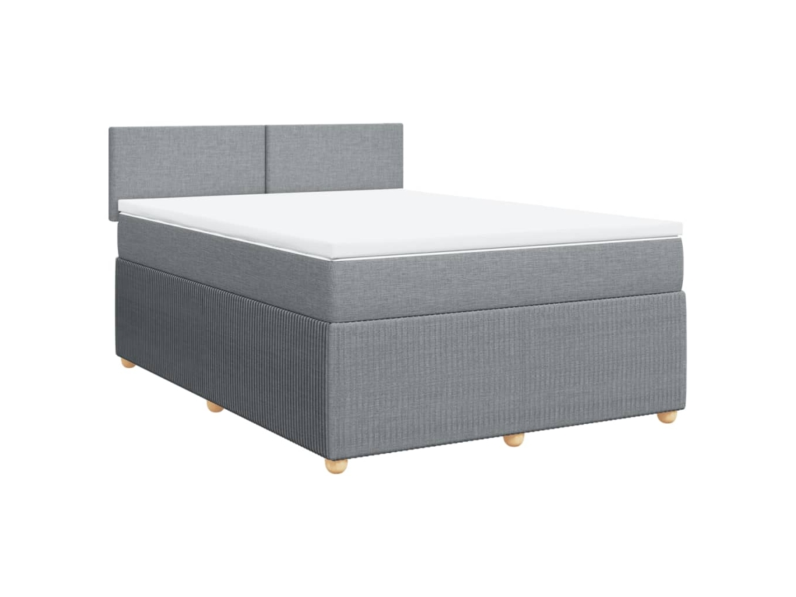 Box Spring Bed, Box Spring Beds Vidaxl Cinzeto Tecido (140 X 200 Cm)