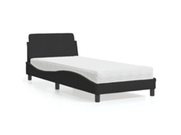 Vidaxl Cama Com Colchão Dover 80x200 Cm Veludo Preto
