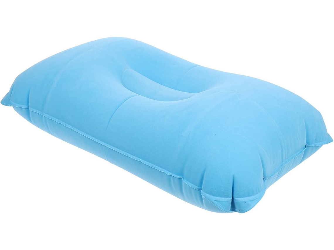 Travesseiro Inflável de Viagem, Portátil e Respirável, Feito Pvc com Revestimento Macio para Viagens CHABERLU