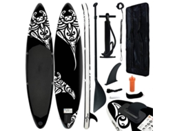 Vidaxl Conjunto Prancha De Paddle Sup Insuflável 305x76x15 Cm Preto