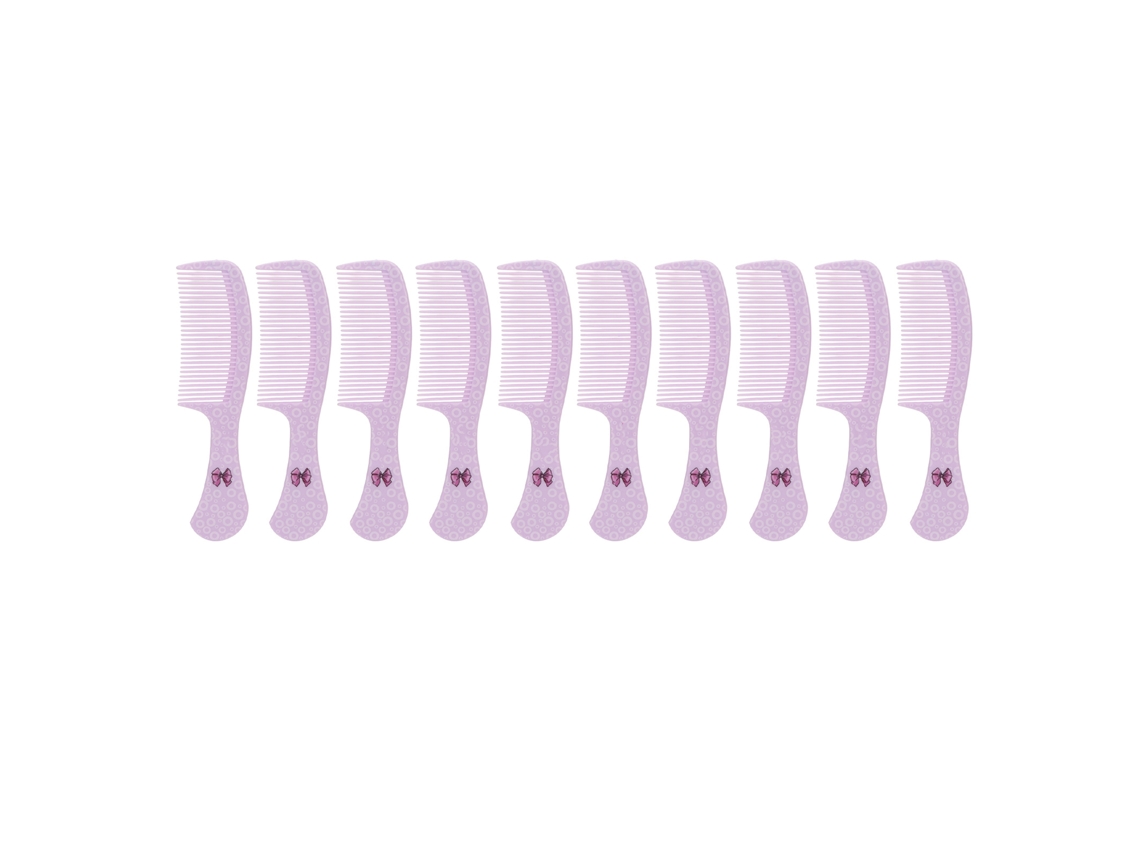 2026 10 Pentes de Dentes Largos Antiestáticos com Borda Redonda Ergonômico Portátil para Penteado de Cabelo Roxo