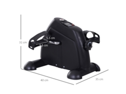 Mini Bicicleta Ergométrica Com Display Lcd, Ferro Fundido, Preta, 35x40x31cm, Compacta Para Casa E Fitness.