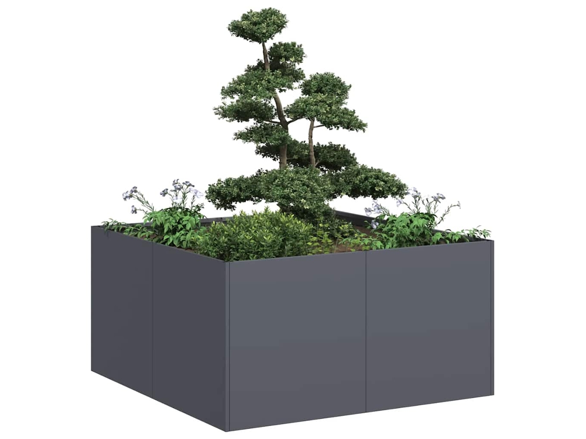 Vidaxl Vaso/floreira 80x80x40 Cm Aço Laminado A Frio Antracite