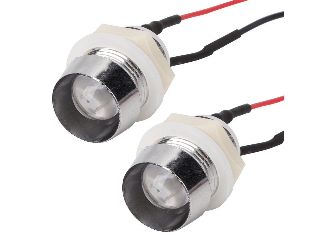 10 Unidades De Diodos Emissores De Luz 24v Pré-fios, Fio De 20cm, 10mm Com Suporte Metálico, Lâmpadas Em Linha, Branco E Branco.