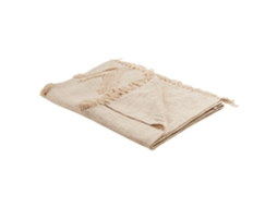 Manta Decorativa Beliani Fatehpur De Algodón Beige 130x180x1