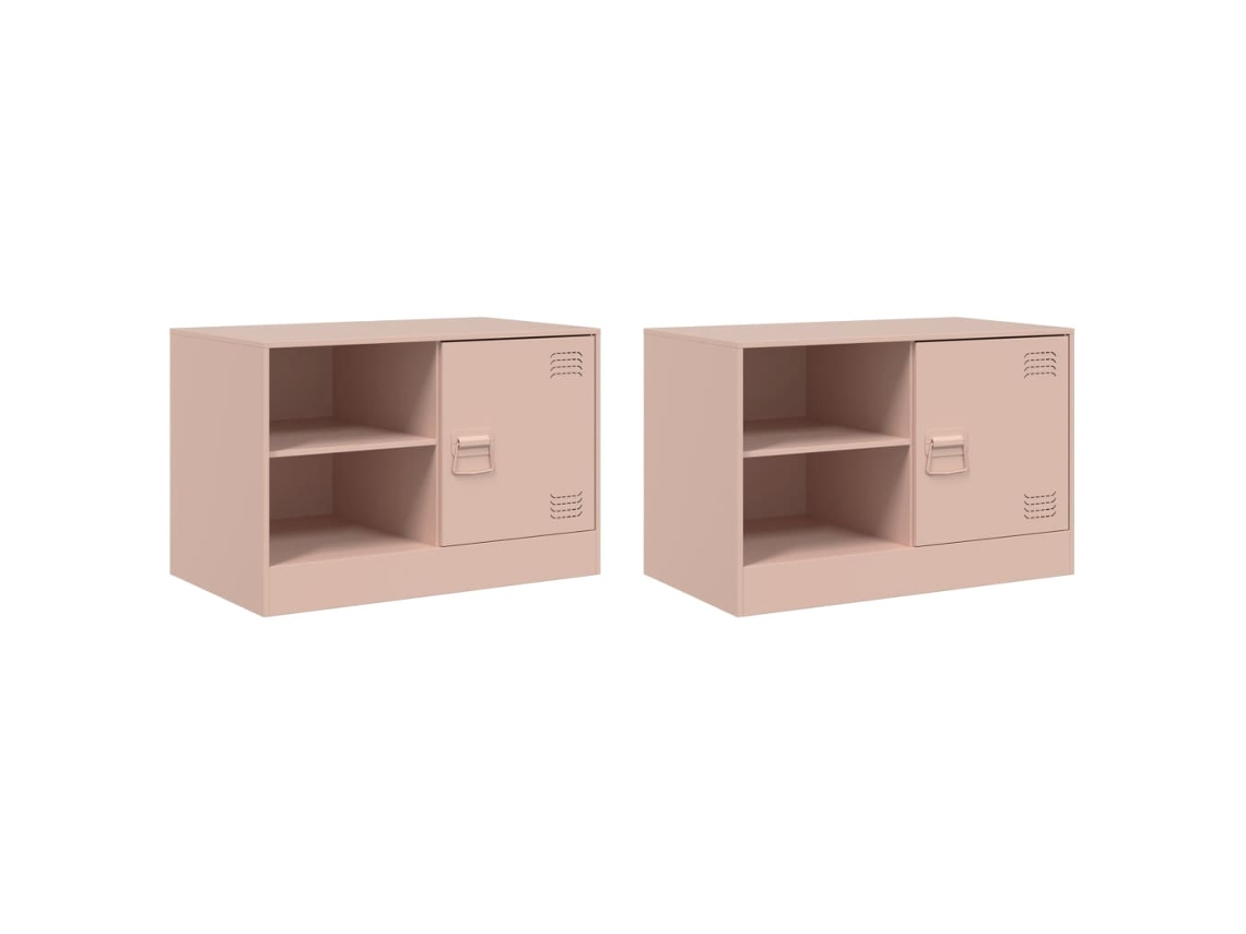 Móveis de Tv 2 Pcs 67x39x44 Cm Aço Rosa MAISON EXCLUSIVE