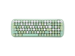 Teclado Qwert Sem Fio Ergonômico Para Computador, Teclado Multidispositivo Para Teclado Sem Fio Bluetooth 5.1 Everley891
