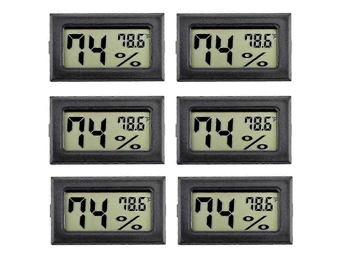 6pack Mini Higrômetro Medidor De Umidade Interna Higrômetro Termômetros Digitais Umidade Com () Compatível Com Gr