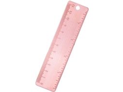 Régua portátil de cobre de 12 cm para estudantes, design multifuncional, adequada para ensino e corte, não para uso em mesa.