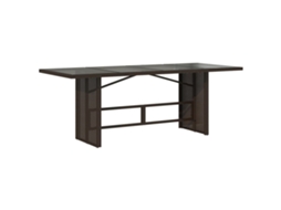 Mesa de jardim com tampo de vidro 190x80x75 cm Vime Pe Castanho MAISON EXCLUSIVE