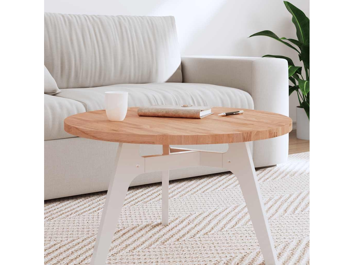 Vidaxl Tampo De Mesa Redondo Ø70x2,5 Cm Madeira De Faia Maciça