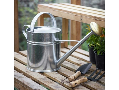 Regador 10l De Aço Galvanizado De Metal Externo Com Rosa De Latão 10 Litros Garden Trading