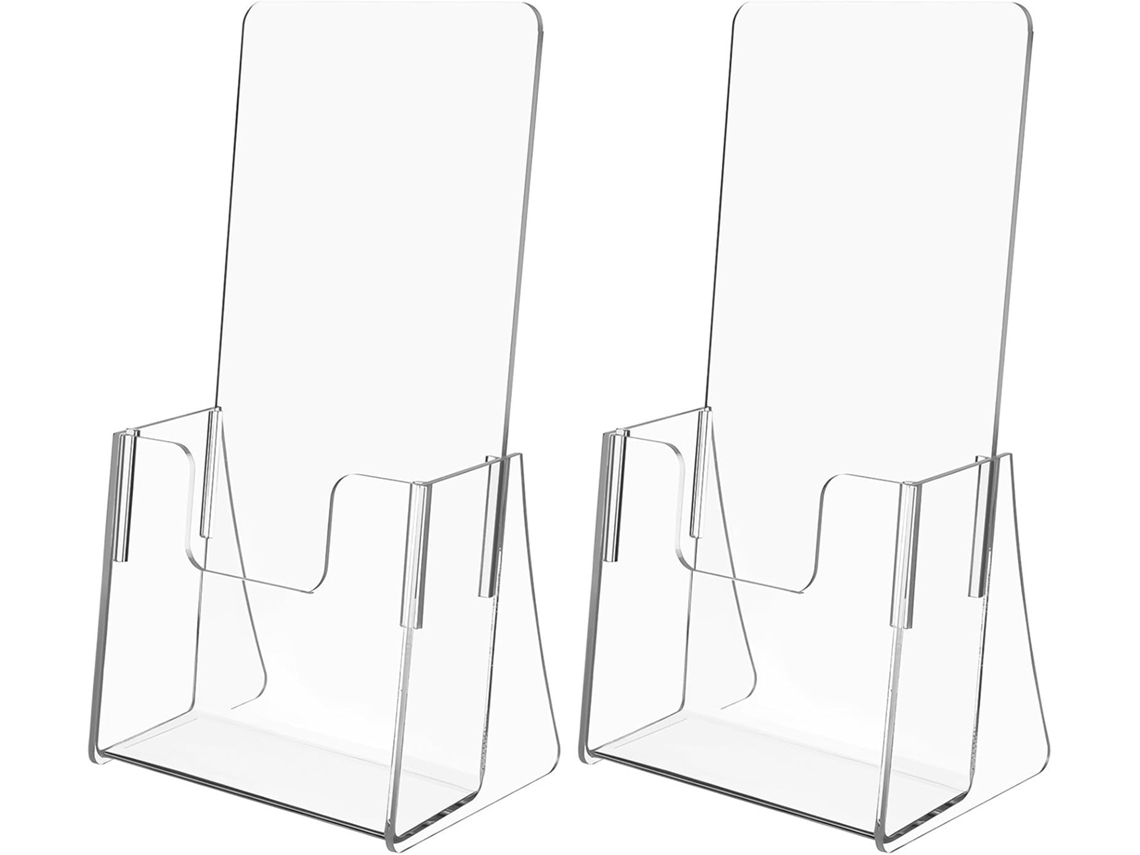 Suporte De Acrílico Transparente Galpada Para Brochuras E Revistas, Prateleira Compacta 208x 111x 82cm, Organizador
