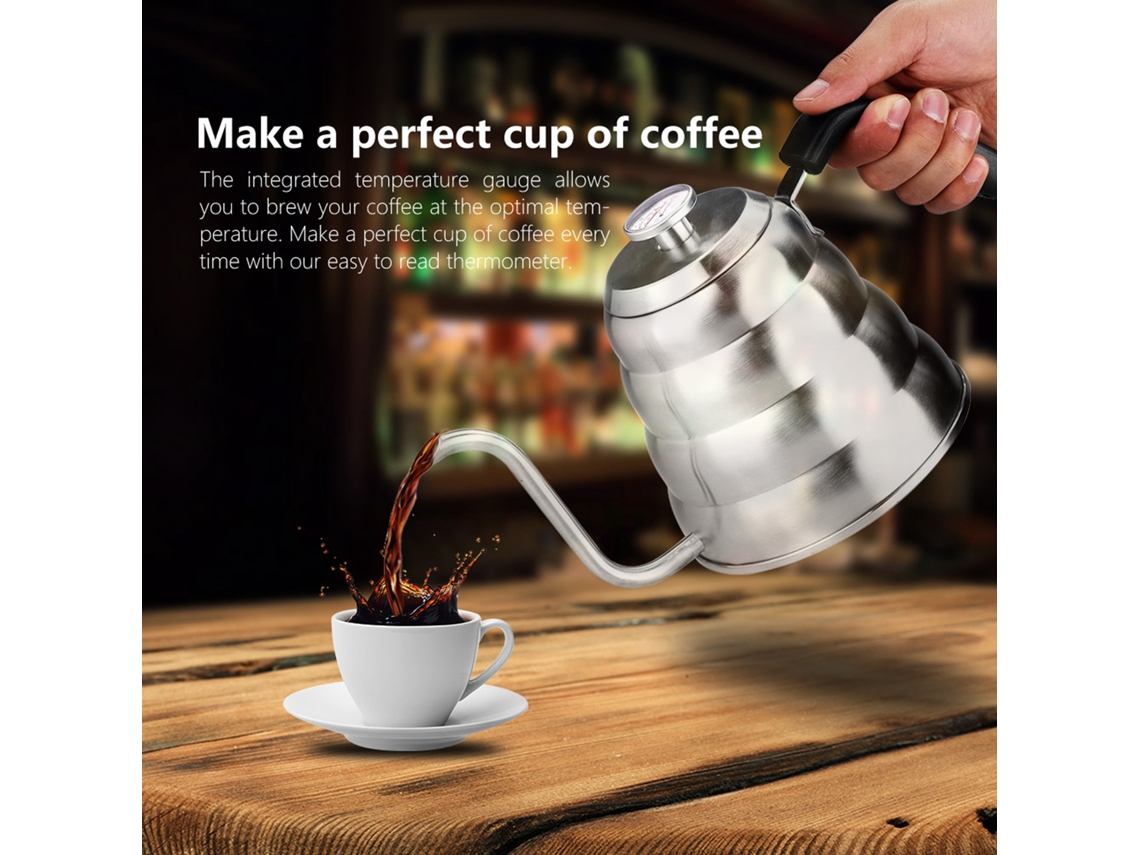Bule De Chá Com Pescoço De Ganso Para Café Em Aço Inoxidável 304 Brilvibera