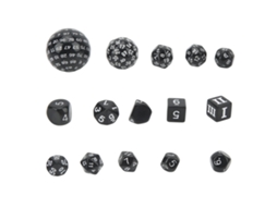 Primerox conjunto de Dados Poliédricos de Acrílico 15 Peças D3 a D100 para Jogos de Mesa Rpg