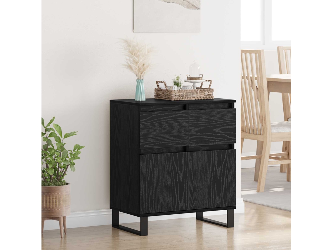 Vidaxl Buffet Com Gaveta Carvalho Preto 60 X 35 X 70 Cm