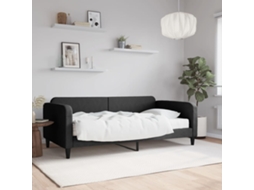 Vidaxl Sofá-cama Com Colchão 100x200 Cm Tecido Preto
