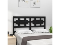 Vidaxl Cabeceira De Cama 125,5x4x100 Cm Pinho Maciço Preto