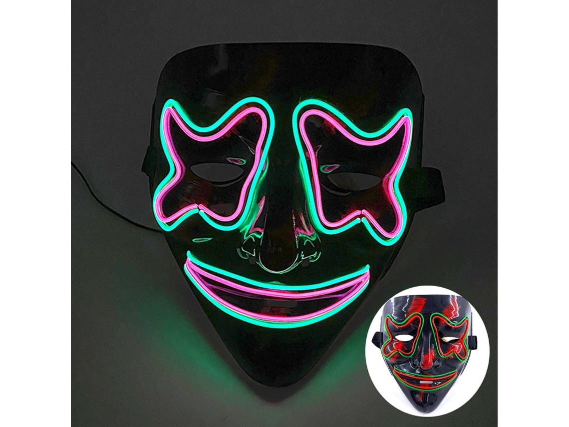 Máscara De Purga De Led Neon Para Halloween, Máscaras Para Festa De Máscaras, Luz Que Brilha No Escuro, Máscaras Engraçadas, Acessórios Para Fantasias
