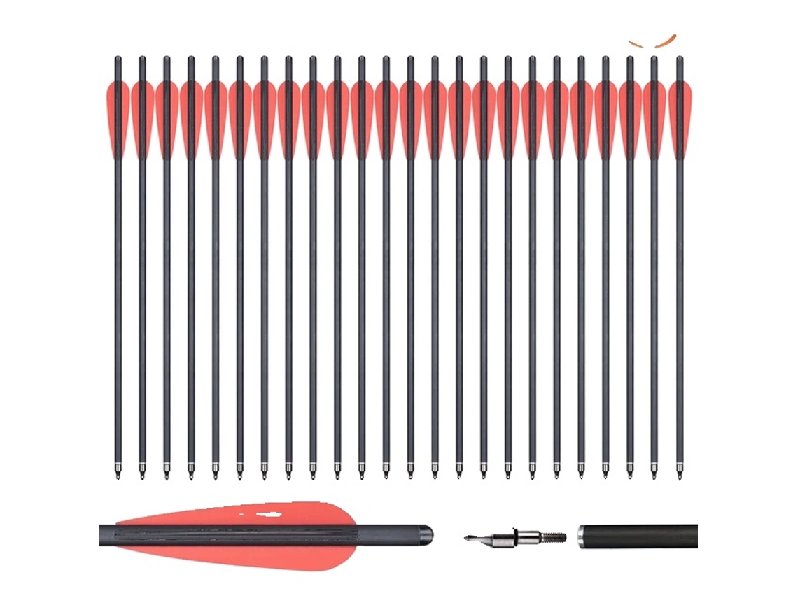 Flechas De Carbono, Material De Carbono Misturado, Ponta De Flecha Removível, 24pcs 20 Polegadas Rb Oem