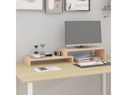 Vidaxl Suporte Para Monitor (52-101)x22x14 Cm Madeira De Pinho Maciça
