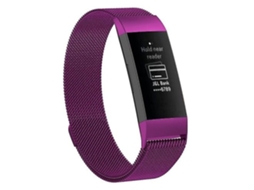 Lurelia Pulseira Magnética De Aço Inoxidável Roxo Escuro, Compatível Com Fitbit Charge 3