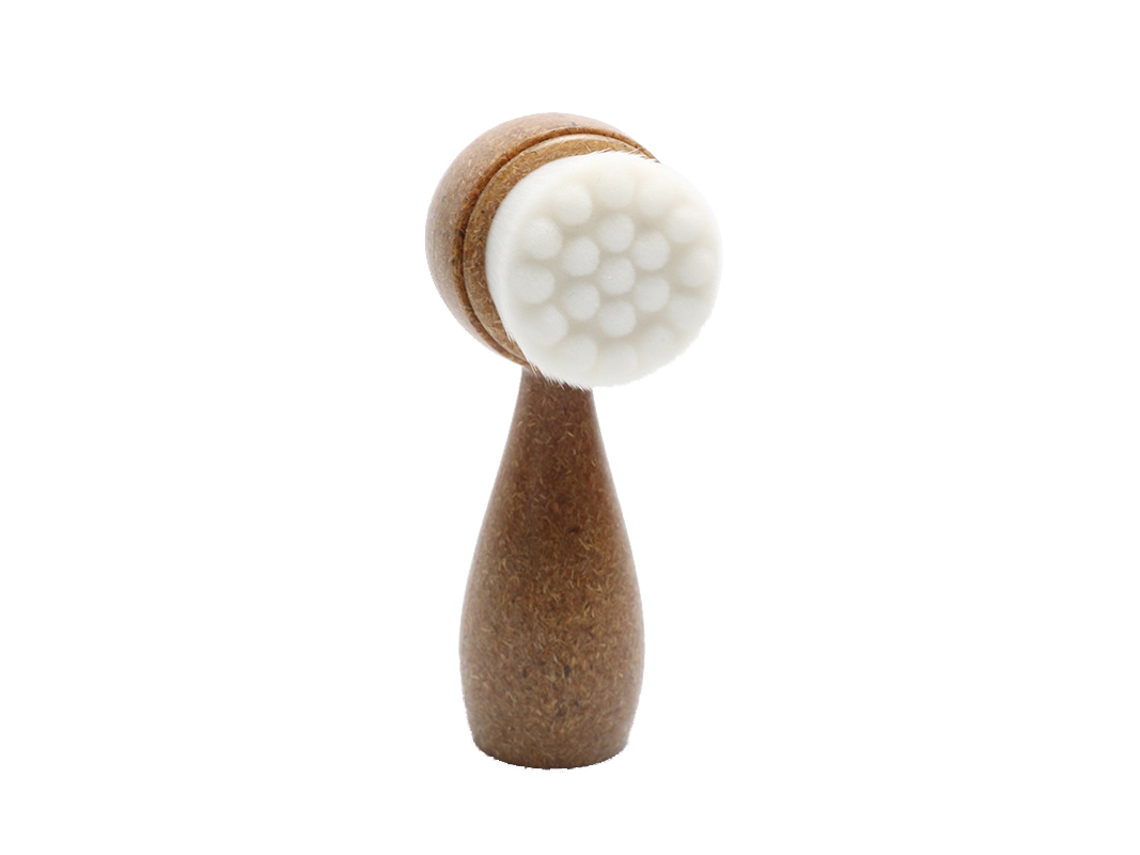 Escova De Limpeza Facial Esfoliante De Dupla Face Com Cabo Hidratante De Coco.