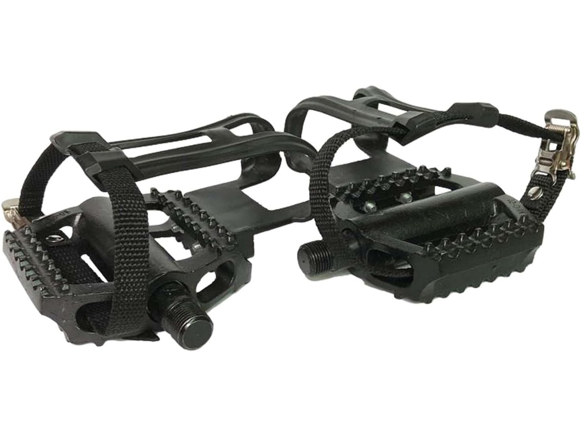 1 par de pedais ergométricos para bicicleta com correias ajustáveis para uso