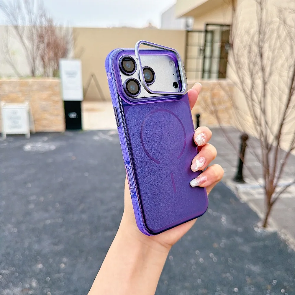 (iphone 15, Roxo) Capa Invisível Com Suporte Magnético Para Iphone, Compatível Com Carregamento Sem Fio Magsafe.