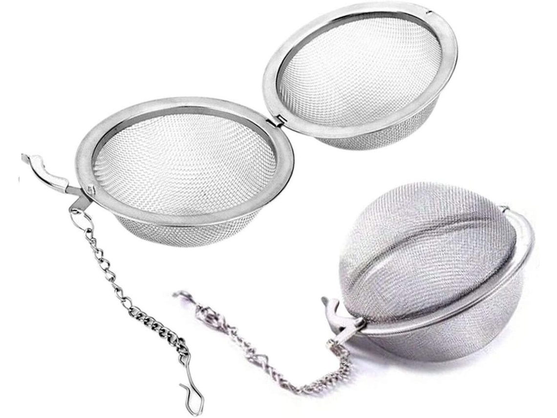 2 Unidades De Infusor Chá Em Formato Bola, Coador De Chá Em Aço Inoxidável Com Malha Para Folhas E Ervas