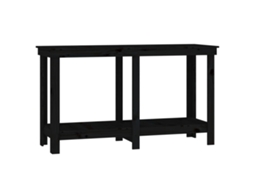 Banco de Trabalho 140x50x80 Cm Pinho Maciço Preto MAISON EXCLUSIVE